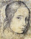 Diego Rodriguez De Silva Velazquez Canvas Paintings - Head of a Girl